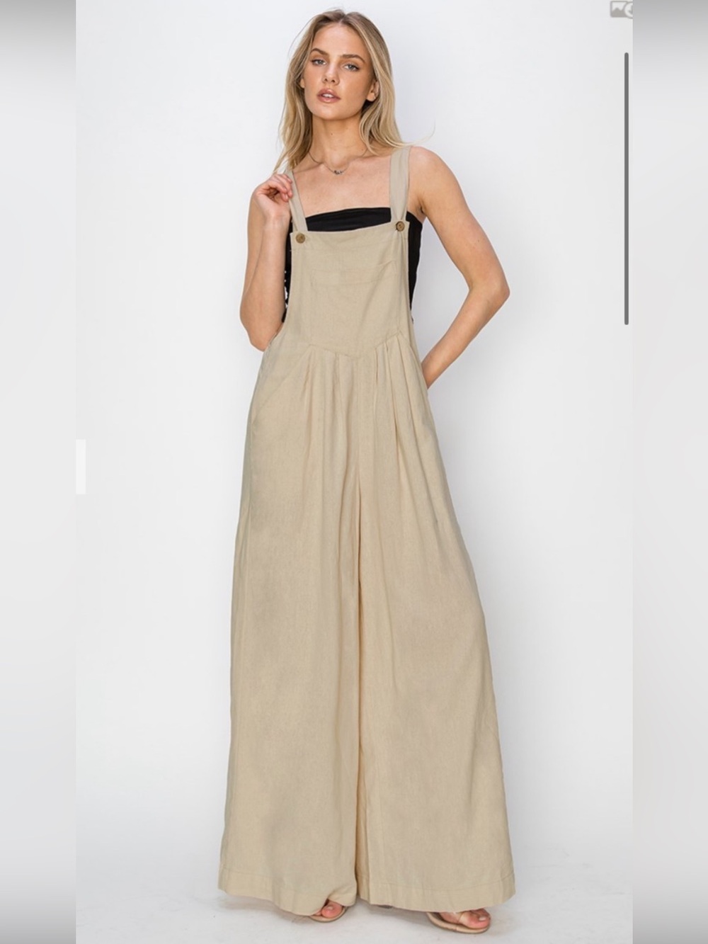 488 ❤️RISEN • LINEN WIDE LEG OVERALLS